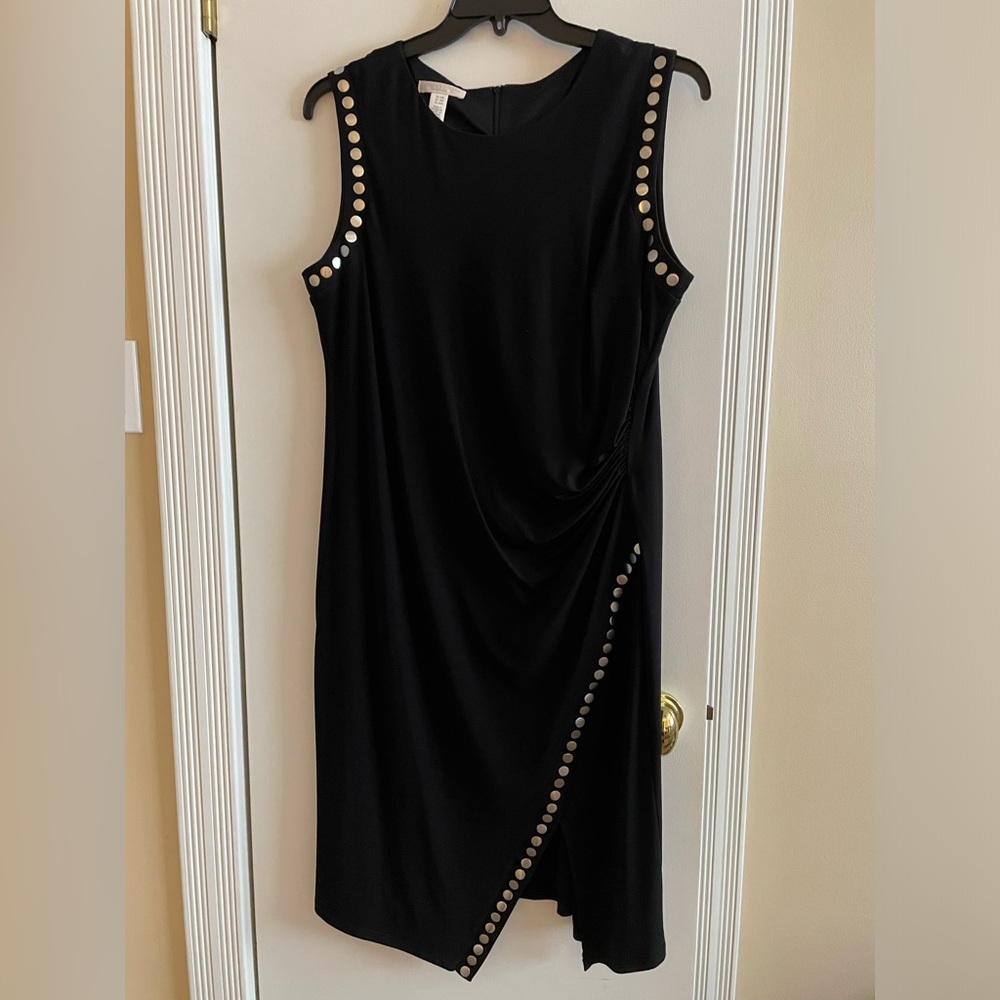 Black silver accents dress